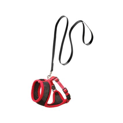 SET HAM+PLASA SI LESA PENTRU PISICI FLAMINGO NEGRU/ROSU 108/1CM