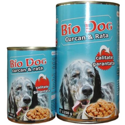 HRANA UMEDA PENTRU CAINI BIODOG CURCAN/RATA 1250GR (12BUC/BAX)