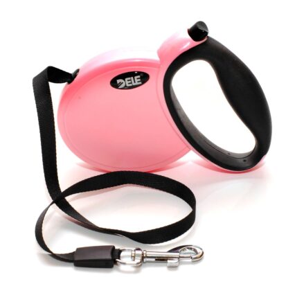 LESA RETRACTABILA PREMIUM PENTRU CAINI  PINK 3M BANDA