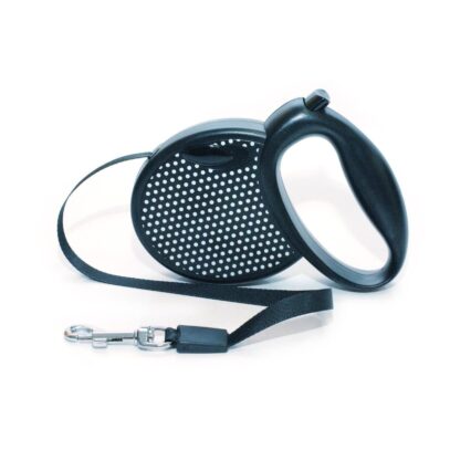 LESA RETRACTABILA PREMIUM PENTRU CAINI BLACK CU BULINE 3M BANDA