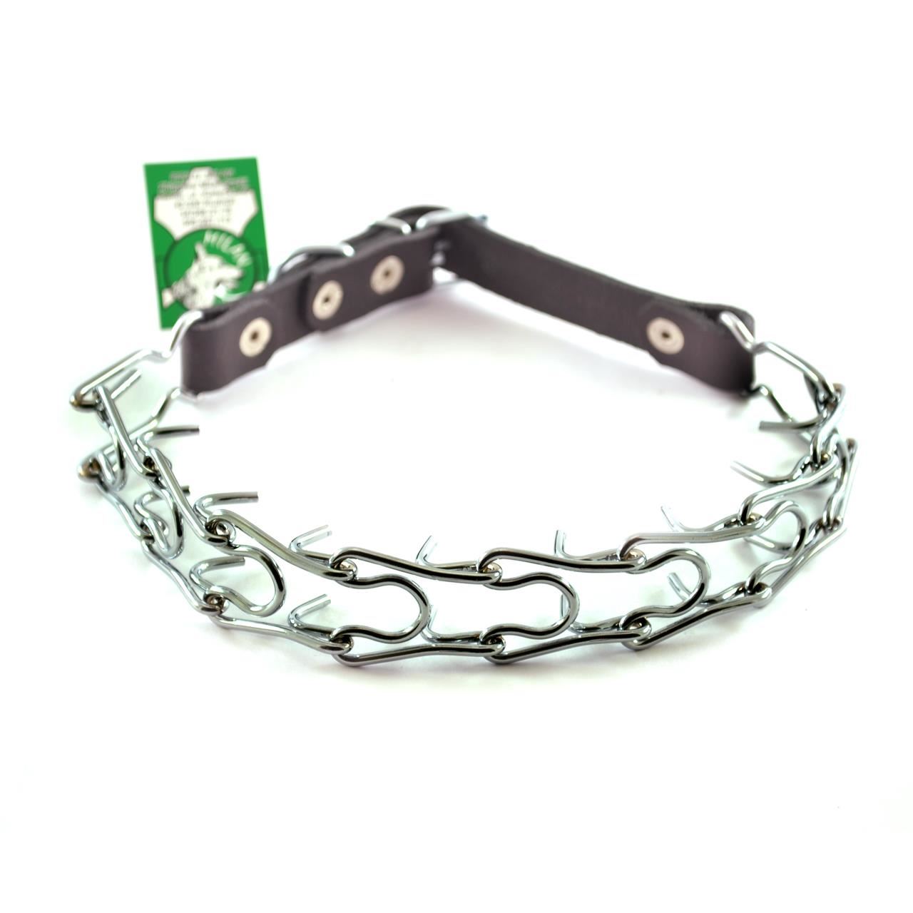 ZGARDA FORTA PENTRU CAINI MILAN NIKEL+ PIELE 1* 52CM