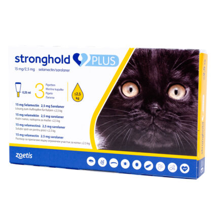 Stronghold Plus 15 mg 0.25 ml sub 2.5 kg x 3 pipete
