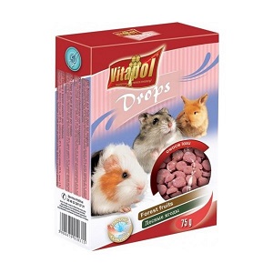 Dropsuri cu Fructe de Padure pentru Rozatoare si Iepuri 75 g