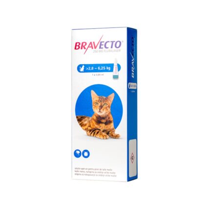 BRAVECTO SPOT-ON ANTIPARAZITAR EXTERN PISICA 250MG (2.8-6.25KG)