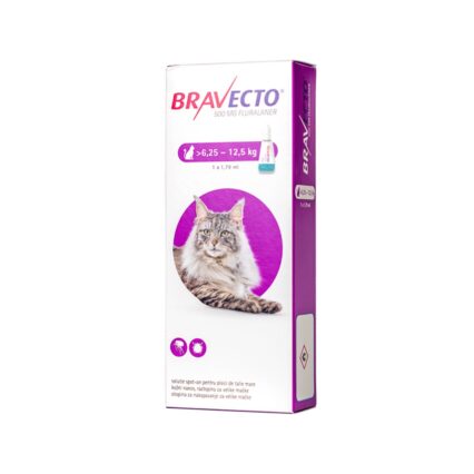 BRAVECTO SPOT-ON ANTIPARAZITAR EXTERN PISICA 500MG (6.25-12.5KG)