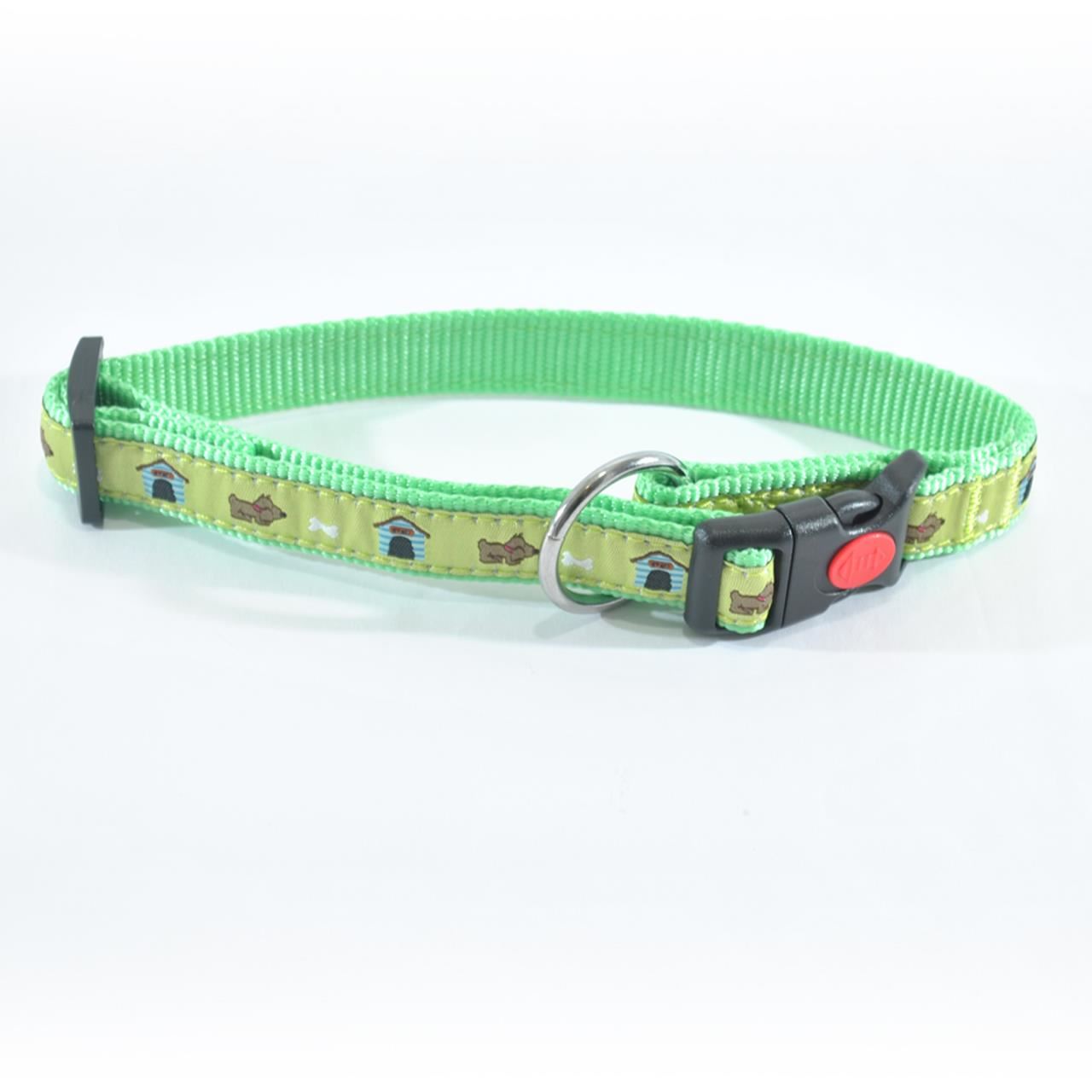 ZGARDA NYLON PENTRU CAINI MOL CU MODEL LIME GREEN CLICK 15MM*30-45CM/L0902.150454