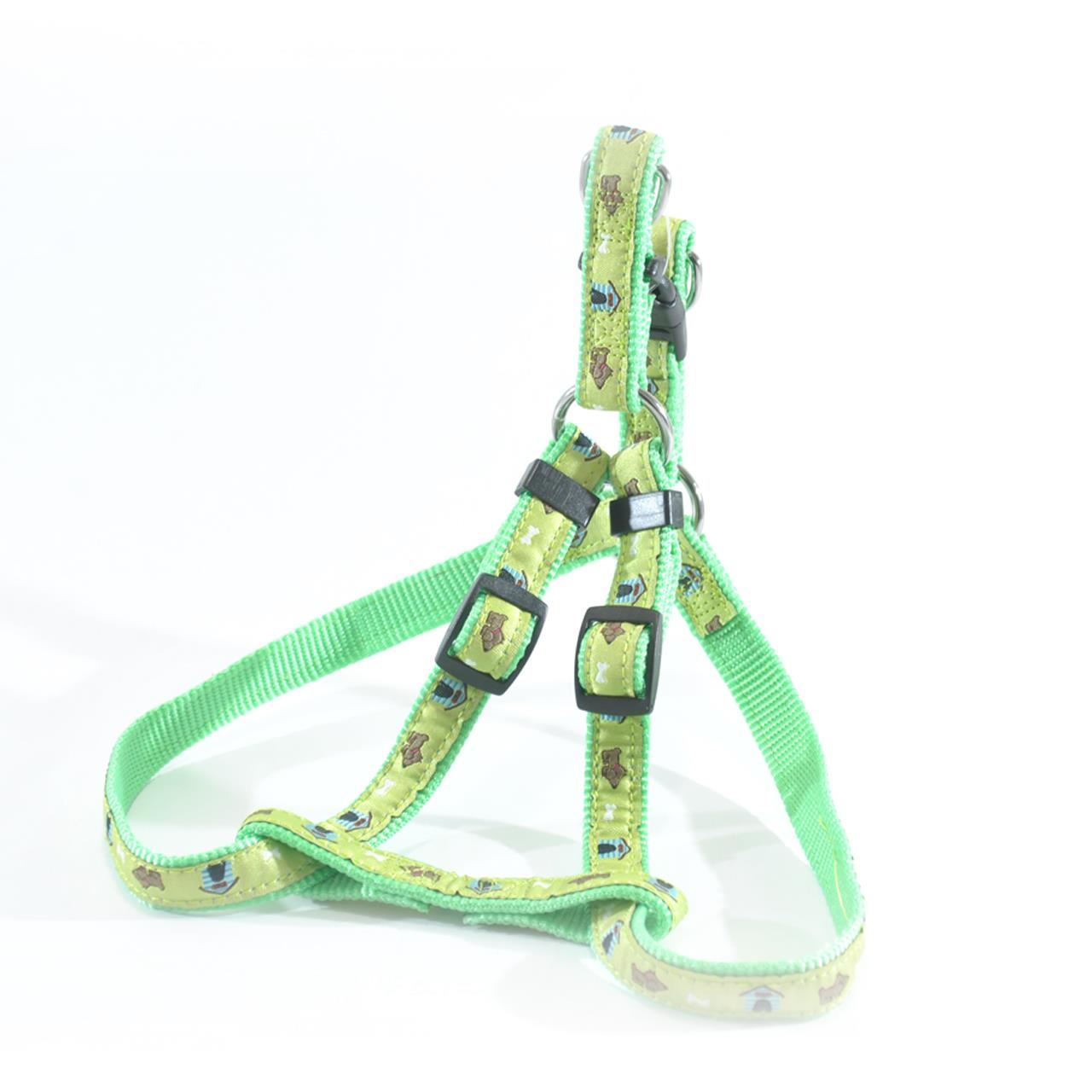 HAM PENTRU CAINI NYLON MOL CU MODEL LIME GREEN CLICK 10MM*22-40CM/L2602.100404