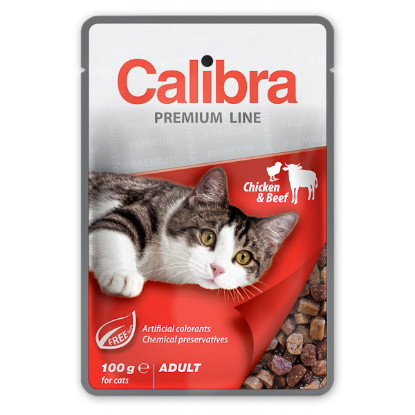 Calibra Cat Pouch Premium Line Chicken & Beef 100 g