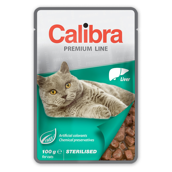 Calibra Cat Pouch Premium Line Sterilised Liver 100 g