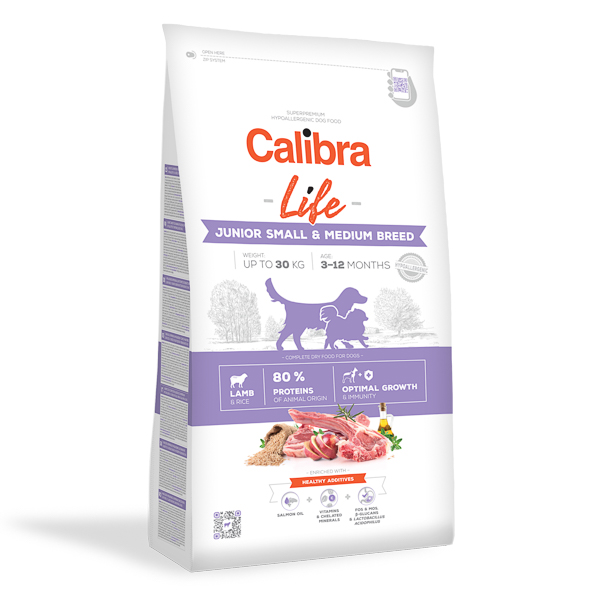 Calibra Dog Life Junior Small & Medium Breed Lamb 12 kg