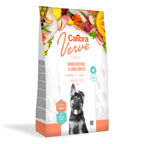 Calibra Dog Verve GF Junior M & L Chicken & Duck 12 kg