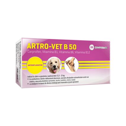 ANTIINFLAMATOR PENTRU CAINI ARTRO-VET B 50 2x10CP