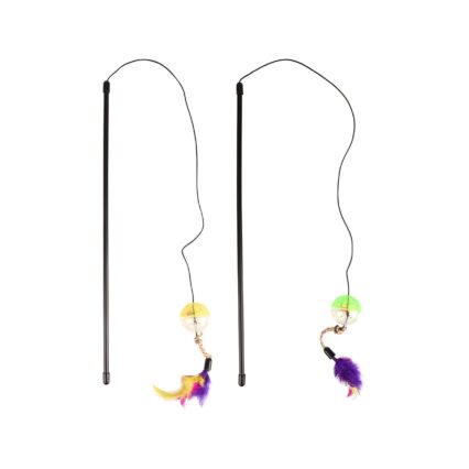 JUCARIE PENTRU PISICI FLAMINGO UNDITA CU MINGE SI FULG