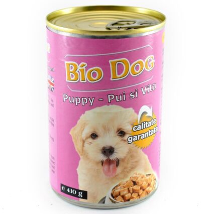 HRANA UMEDA PENTRU CAINI BIODOG PUPPY PUI/VITA 410GR (24BUC/BAX)