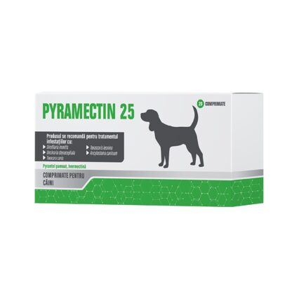 ANTIPARAZITAR INTERN PENTRU CAINI PYRAMECTIN 25 (2x10CP)