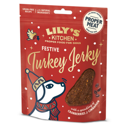 Lily's Kitchen Christmas Festive Turkey Jerky for Dogs 70 g