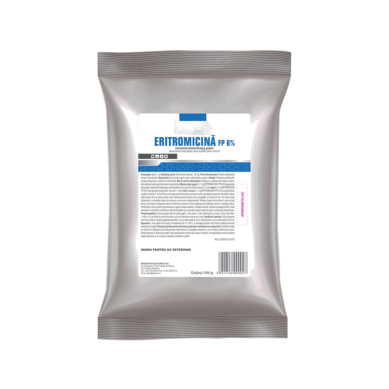 PULBERE ORALA MULTISPECIE ERITROMICINA FP 6% 100G