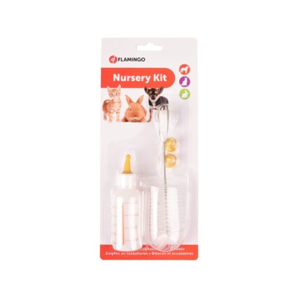 SET BIBERON+TETINE+PERIE FLAMINGO PENTRU CAINI SI PISICI 50ML