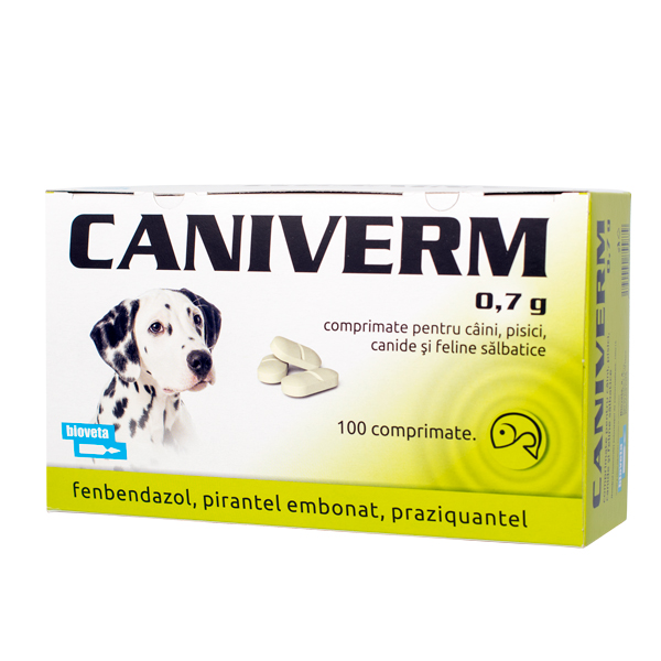 Caniverm palatabil 0.7 g 100 tablete