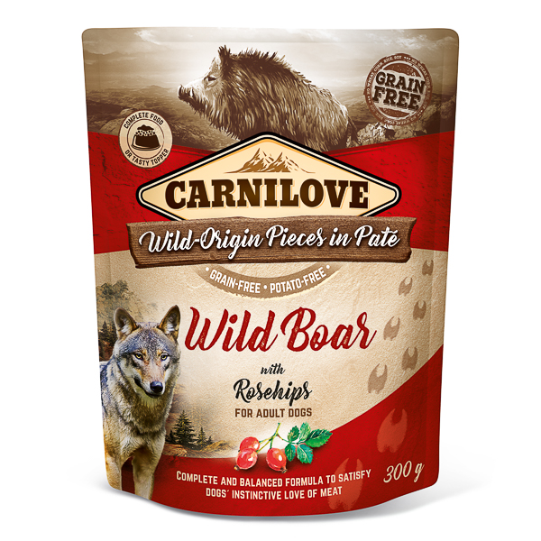 Carnilove Dog Pouch Paté Wild Boar with Rosehips 300 g
