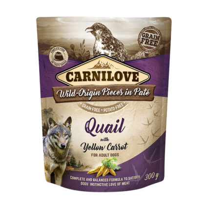 Carnilove Dog Pouch Paté Quail with Yellow Carrot 300 g
