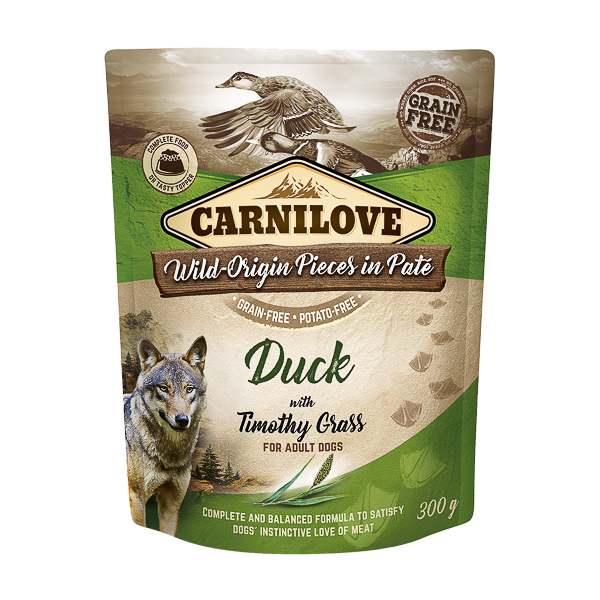 Carnilove Dog Pouch Paté Duck with Timothy Grass 300 g