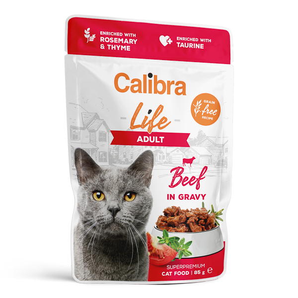 Calibra Cat Life Pouch Adult Beef in Gravy 85 g