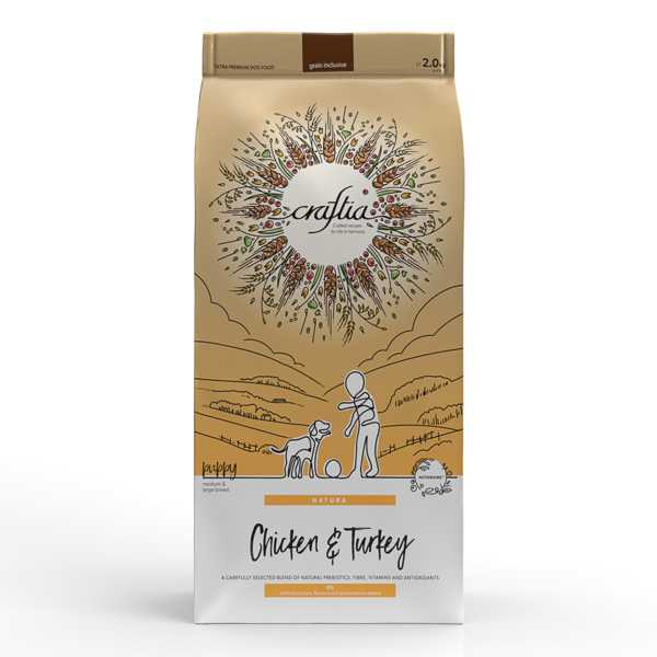 Craftia Natura Chicken & Turkey Puppy Medium & Large Breed 2 kg