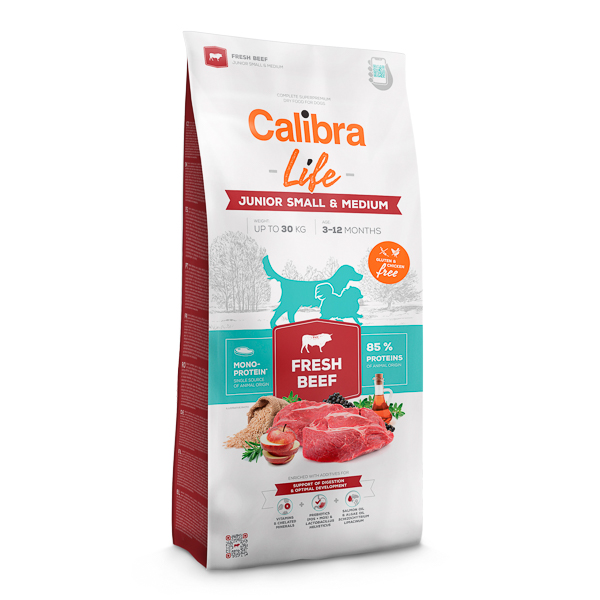 Calibra Dog Life Junior Small & Medium Fresh Beef 2,5 kg