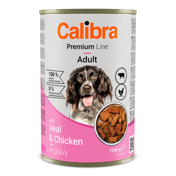 Calibra Dog Premium Can with Veal & Chicken 1240 g