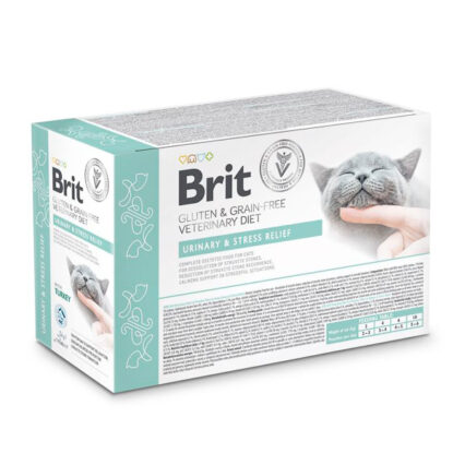 Brit GF Veterinary Diet Cat Urinary & Stress Relief Pouch Fillets in Gravy 12x85 g