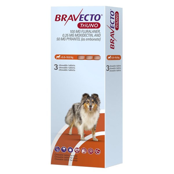 Bravecto TriUno 100 mg (5-10 kg) 3 tbl