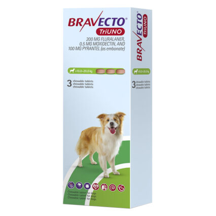 Bravecto TriUno 200 mg (10-20 kg) 3 tbl