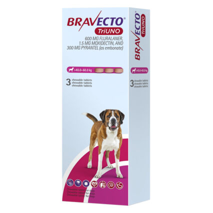 Bravecto TriUno 600 mg (40-60 kg) 3 tbl