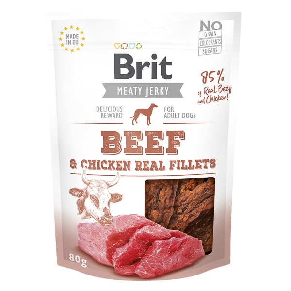 Brit Jerky Beef Fillets 80 g