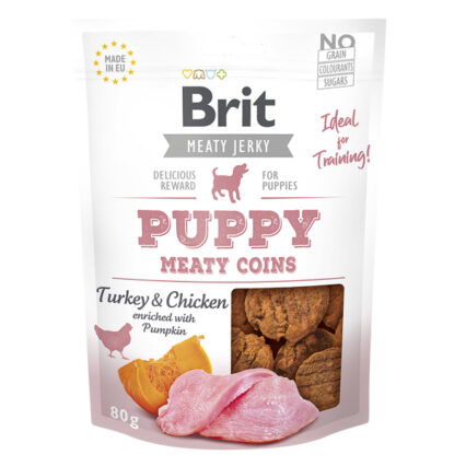 Brit Jerky Puppy Turkey Meaty Coins 80 g
