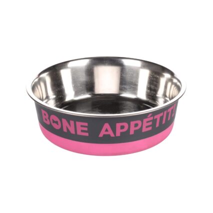 CASTRON PENTRU CAINI DIN INOX BONE APPETIT FUCHSIA 17CMx900ML