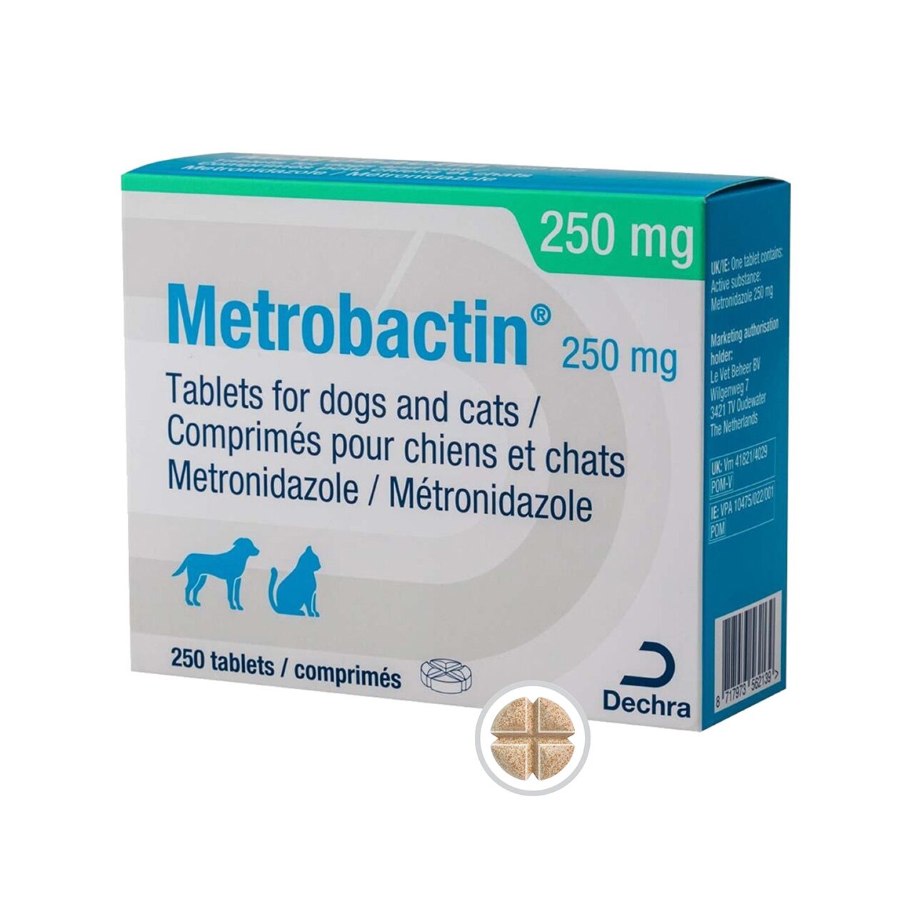 METROBACTIN 250 MG (1*10 TAB) ANTIINFECTIOASE ORALE CAINI SI PISICI