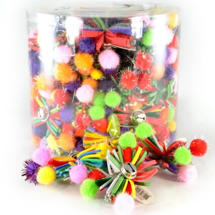 JUCARIE PENTRU PISICI  PAPILLON MINGE CU CLOPOTEL, 6CM-60 BUC/SET/240028