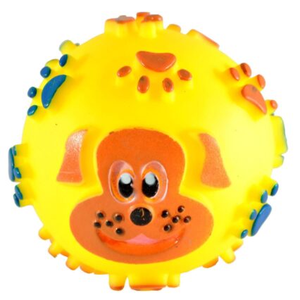 JUCARIE PENTRU CAINI  MINGE VINIL CU LABUTE SI CATEL, 8CM/VTS0022-2