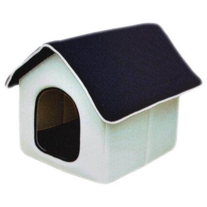 CULCUS CASUTA TEXTILA PENTRU CAINI SI PISICI ORLANDO ALB-BLEUMARIN 43X38X42CM/8849-1A/A