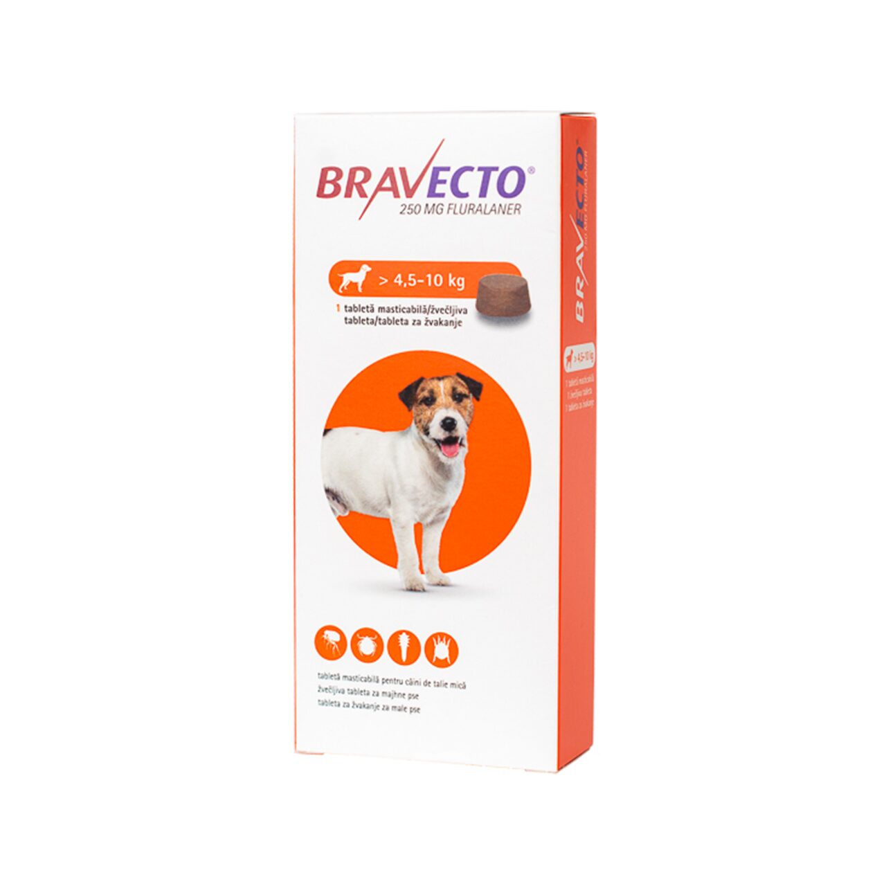 BRAVECTO ANTIPARAZITAR EXTERN CAINE TALIE MICA 250MG (4.5-10KG)