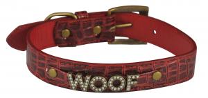 Zgarda piele woof L rosu