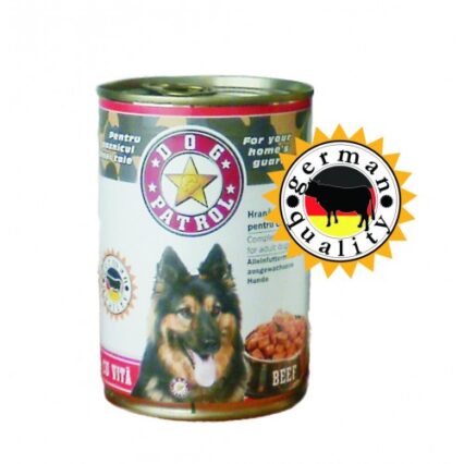 Hrana umeda pentru caini Dog Patrol cu vita 1250 g