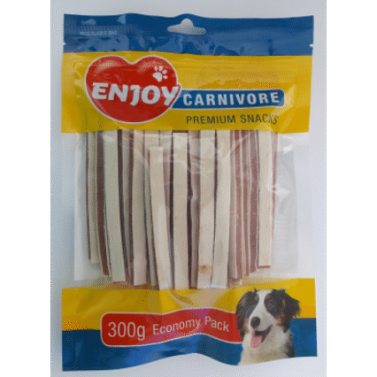 Recompense pentru caini Enjoy Carnivore Sandwich cu pui si cod 300 g