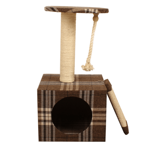 Ansamblu de joaca cu casuta pentru pisici Enjoy 30x30x60 cm