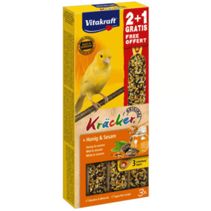 Baton pentru canari Vitakraft Kracker Miere & Susan 60gr+30gr Gratis