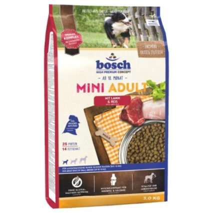 Hrana uscata pentru caini Bosch Mini Adult cu miel si orez 3 kg