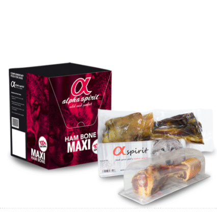 Recompensa pentru caini Alpha Spirit os cu sunca maxi