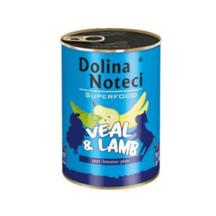 Hrana umeda pentru caini Dolina Noteci Superfood Vitel/Miel 800 gr